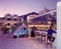 Dusk at the Veggera Hotel, Perissa, Santorini