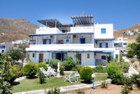 Exterior and the garden of Dorkas Apartments, Livadakia, Serifos