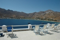 Chora & sea view from the common veranda of Niovi Studios, Livadi, Serifos