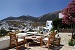 View to the surrounding villages from the common veranda, Marily Rooms, Apollonia, Sifnos, Cyclades, Greece