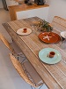 Ikies 1: Dining table details, Pera Panta Ikies, Kamares, Sifnos, Cyclades, Greece