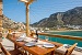 Petra 1: Outdoor dining table, Petra Apartments, Kamares, Sifnos, Cyclades, Greece