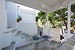Floreas apartment shaded veranda, Aris & Maria Houses, Kastro, Sifnos, Cyclades, Greece