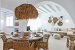 Dining table and living room, La Mer Luxurious Residence, Platy Yialos, Sifnos, Cyclades, Greece