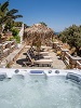 outdoor jacuzzi & sunbeds, Villa Pelagos Residence, Platy Yialos, Sifnos, Cyclades, Greece