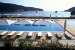 Pool and beach sun beds, Elies Resorts Hotel, Vathi, Sifnos, Cyclades, Greece