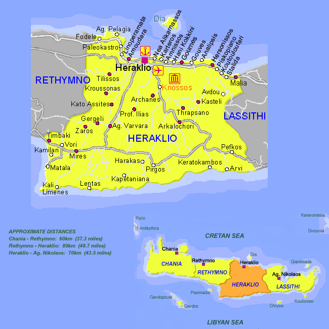 Map of Heraklion, Crete