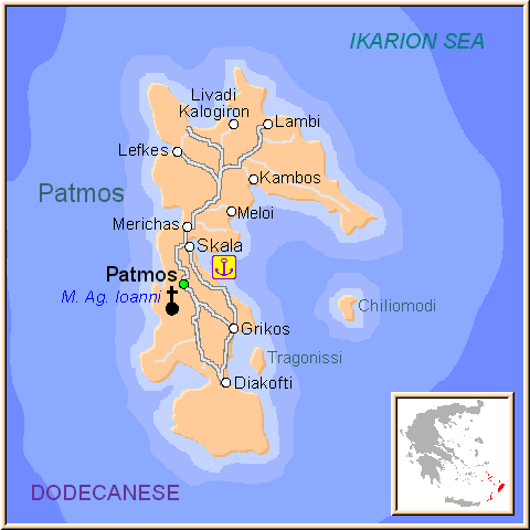 Map of Patmos island