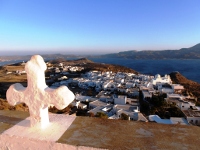 Overview of Plaka village in Milos