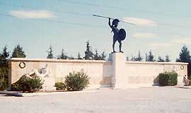 Monument of Leonidas and his troops at Thermopylae