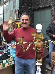 antique seller in Monastiraki flea market