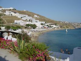 Beach at Agios Stefanos in Mykonos