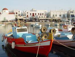 Fishing boats in Mykonos