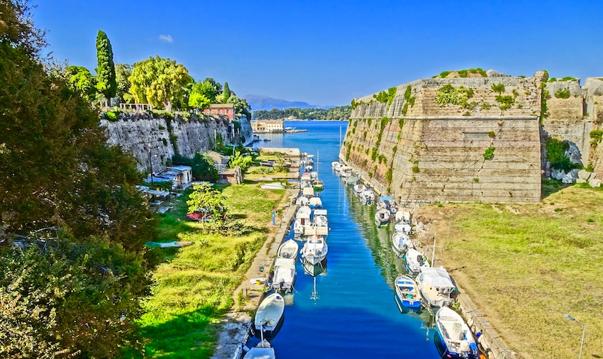 Corfu Fortress harbor