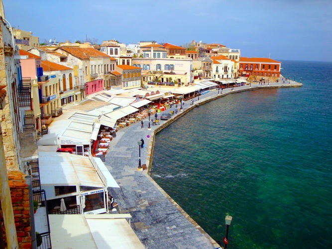 Chania harbor looking west