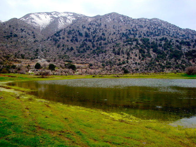 Lake in Omalos, near Samarian gorge, Crete
