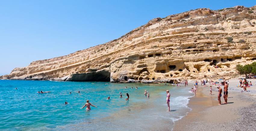 Matala beach and caves