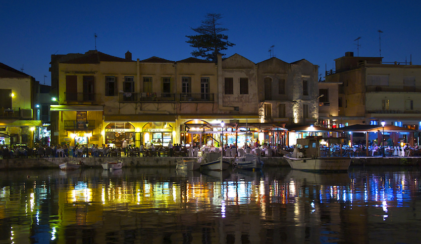 Rethymnon port, night