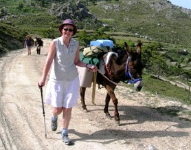 walk with donkeys, crete, greece