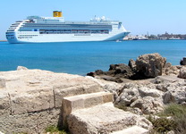 Cruise ship in Rhodes, Greece