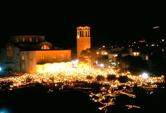 Easter at midnight, Ag Thomas, Athens Greece