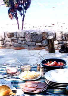 Picnic by the sea at Diros Bay, Mani, Greece