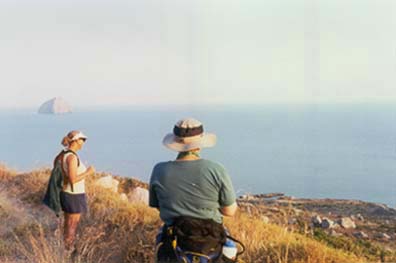 Enjoying great views on our walks on Kythira, Greece