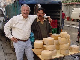 Greek cheese in Naxos Market