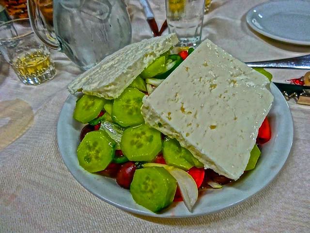 Greek salad with feta cheese