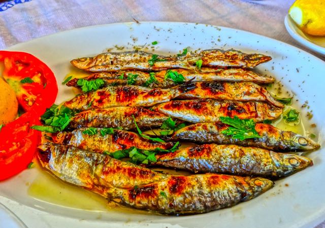 Greek meze grilled sardines