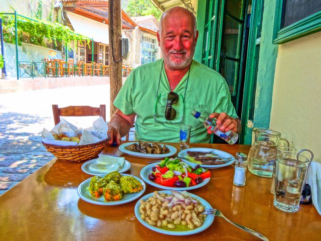 Greek food, meze, Matt in Vatousa, Lesvos