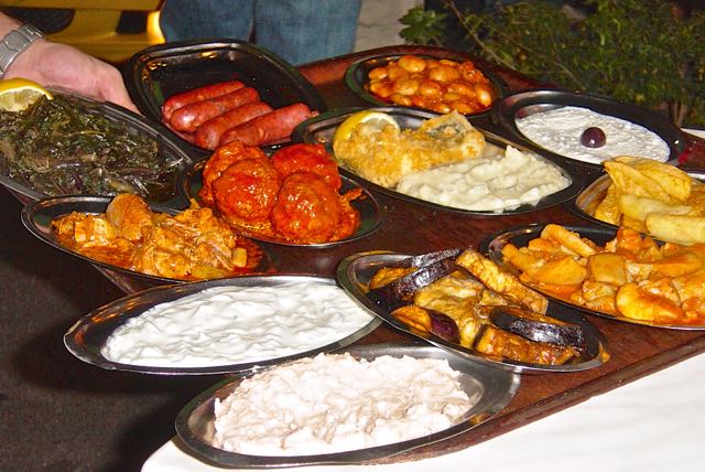 Greek food, saganaki