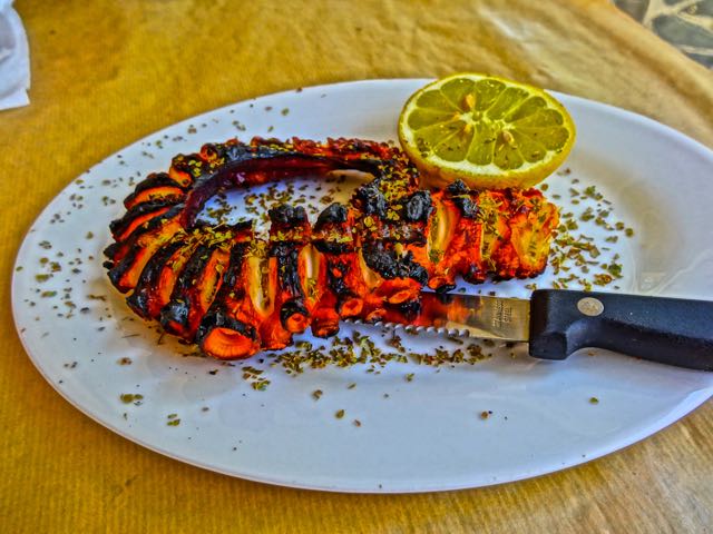 Greek Food, grilled octopus