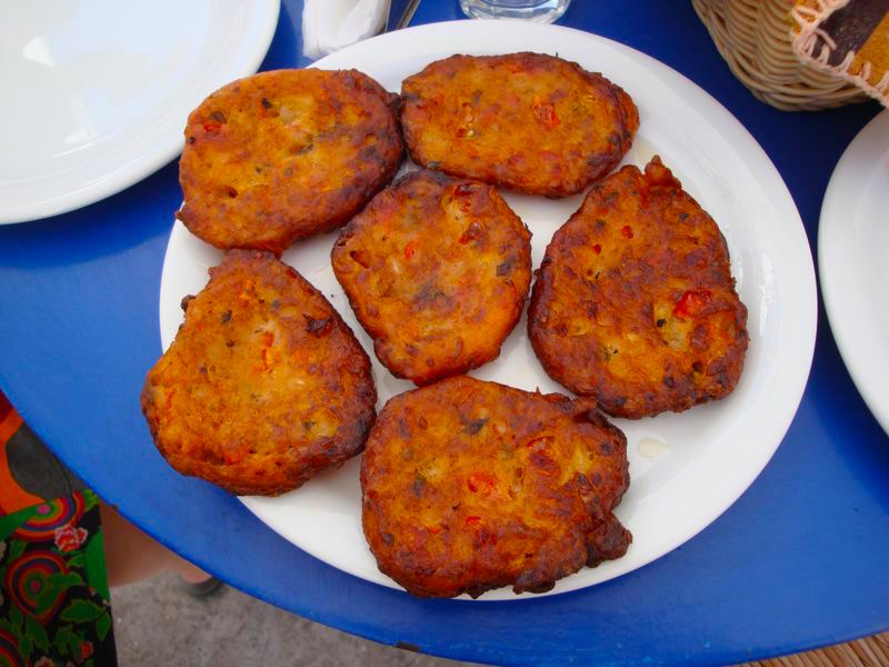 Greek food, kolokithea keftedes, fried zuccini balls
