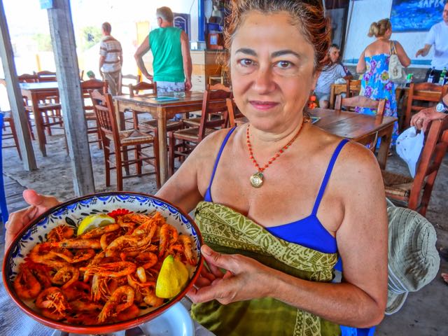 greek food, fried shrimp, garides