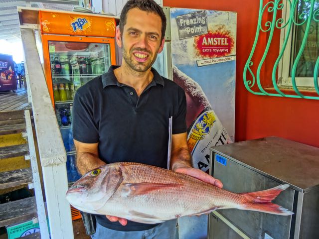 greek food, fish in Kefalonia