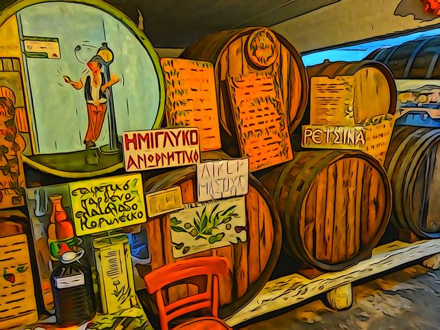 Wine barrels, Greece