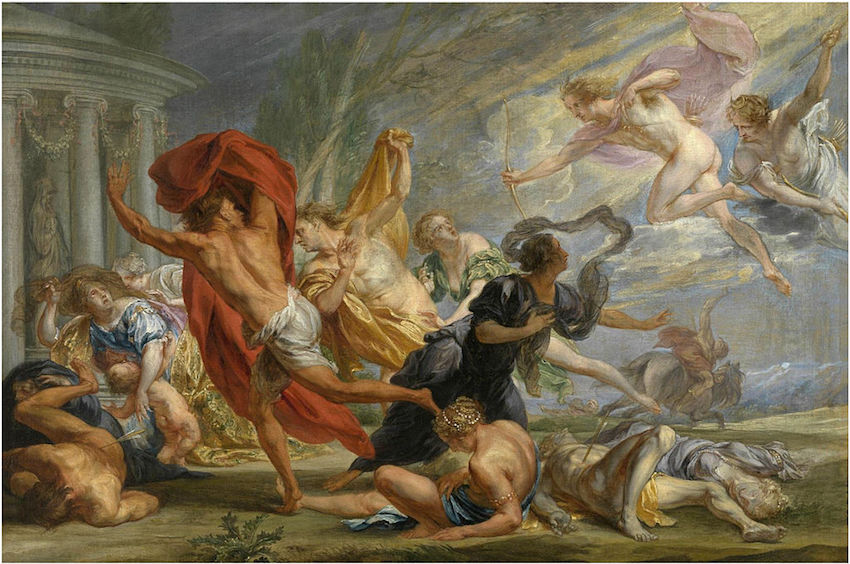 Apollo and Diana kill the children of Niobe by Jan Boeckhorst: