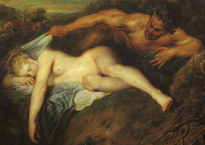Nymph and Satyr, also known as Jupiter and Antiope by Jean-Antoine Watteau 1716.