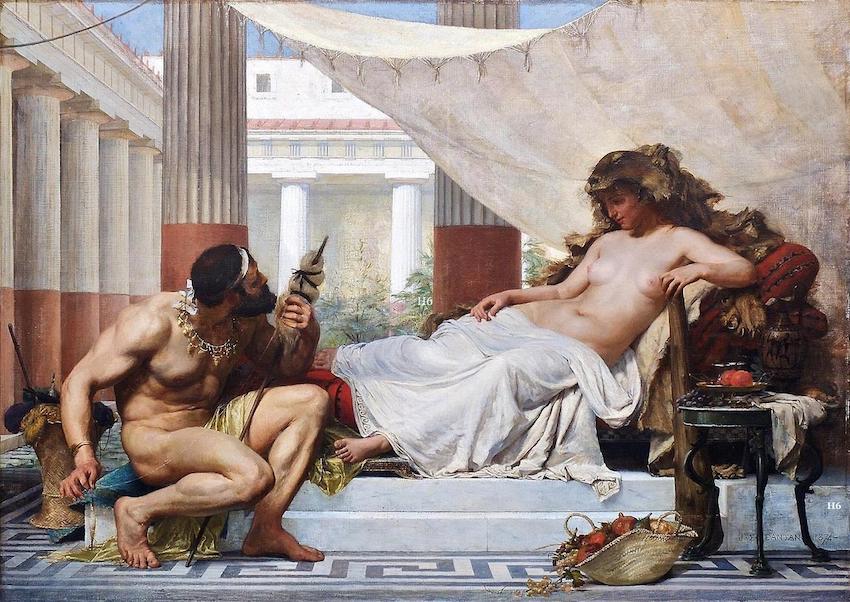 Heracles at the Feet of Omphale. 1874 Edouard Joseph Dantan