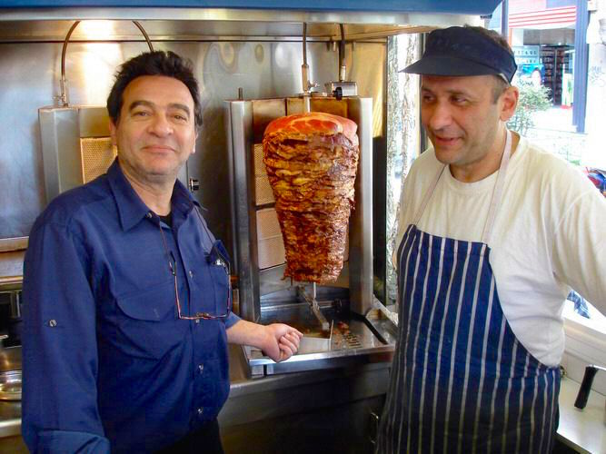 Elias at his souvlaki shop