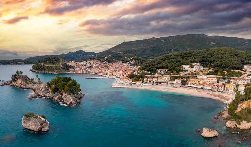 Parga town beach