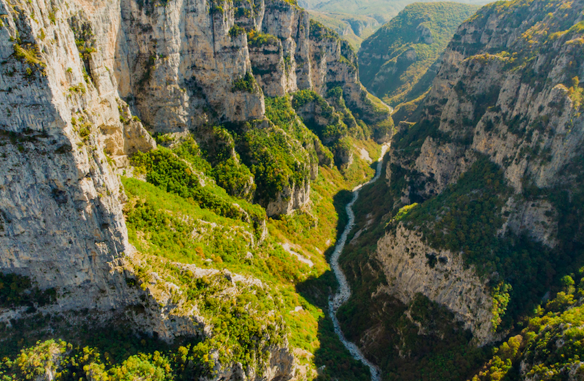 Aerial view of Vikos Gorge