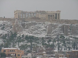 Acropolis, snow