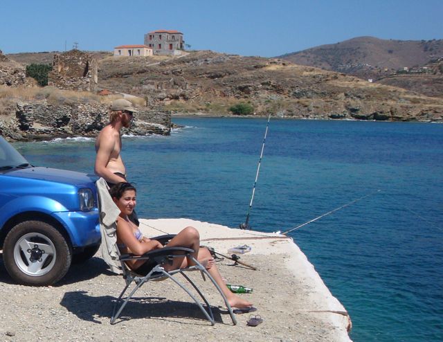 Amarandi and Ernie fishing in Kea