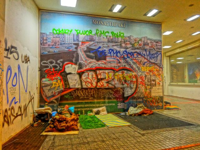 Monastiraki, homeless