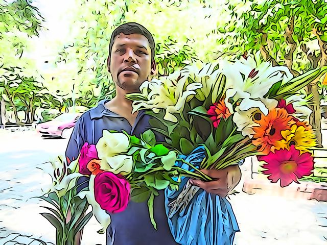 Pakistani flower guy in Athens