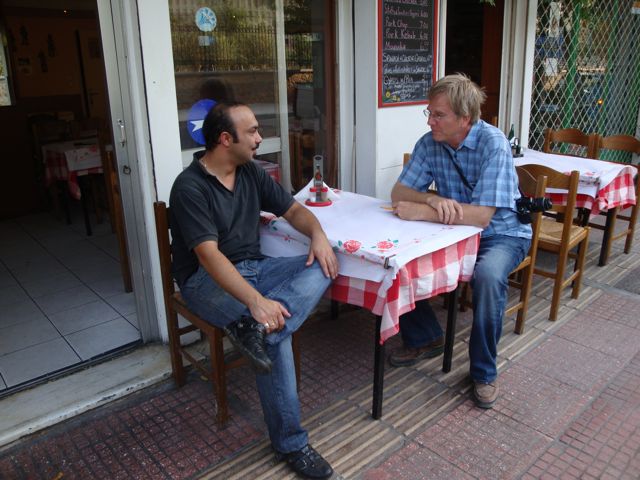 Rick Steves at To Kati Alo Restaurant, Athens, Greece