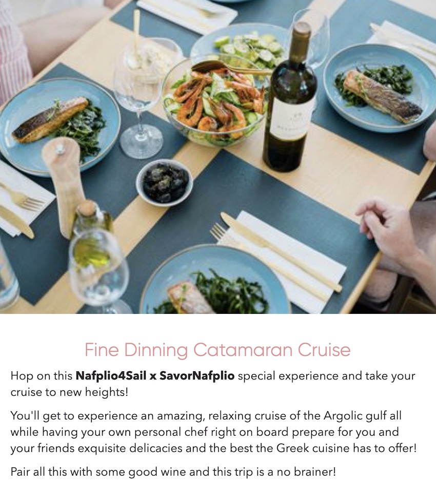 Sailing gourmet dining cruise
