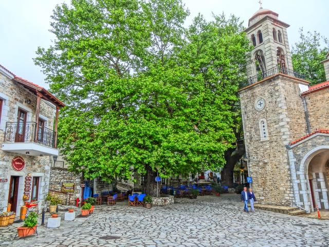 Church and platia in Kosmas